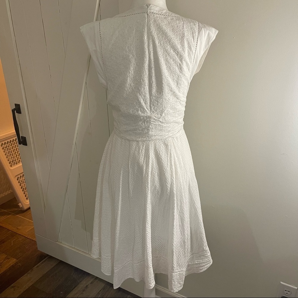 Rebecca Taylor white eyelet lace midi wrap dress size 6 - Picture 7 of 10